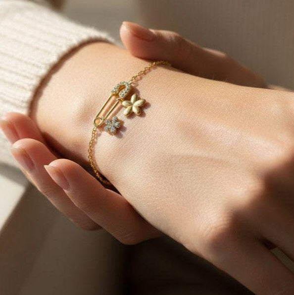 Bracelet Fleur Épinglé