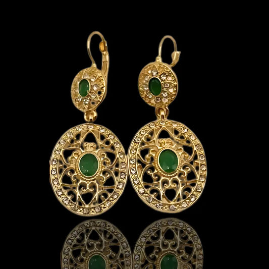 Boucles d’oreilles plaqué mariage | vert émeraude | Mitsury