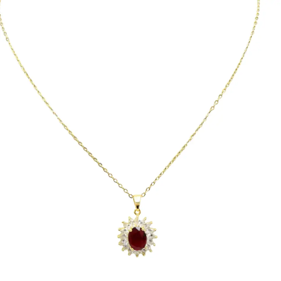 Collier rouge doré en acier inoxydable Venylis – Mitsury Collier rouge doré en acier inoxydable Venylis – Mitsury