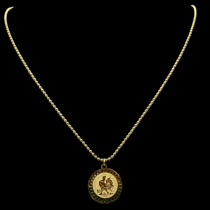Collier coque dorée Elayssia en acier inoxydable – Mitsury