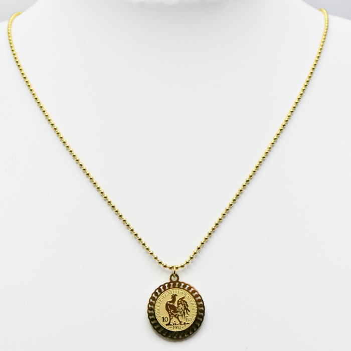 Collier coque dorée Elayssia en acier inoxydable – Mitsury