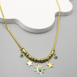 Collier turquoise pour femme en acier inoxydable