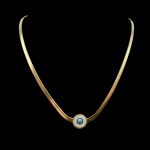 Collier doré œil bleu Eolanis en acier inoxydable – Mitsury