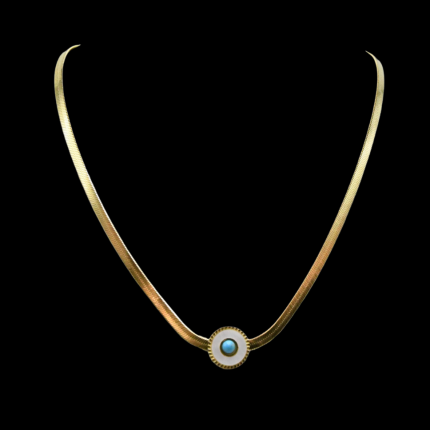 Collier doré œil bleu Eolanis en acier inoxydable – Mitsury