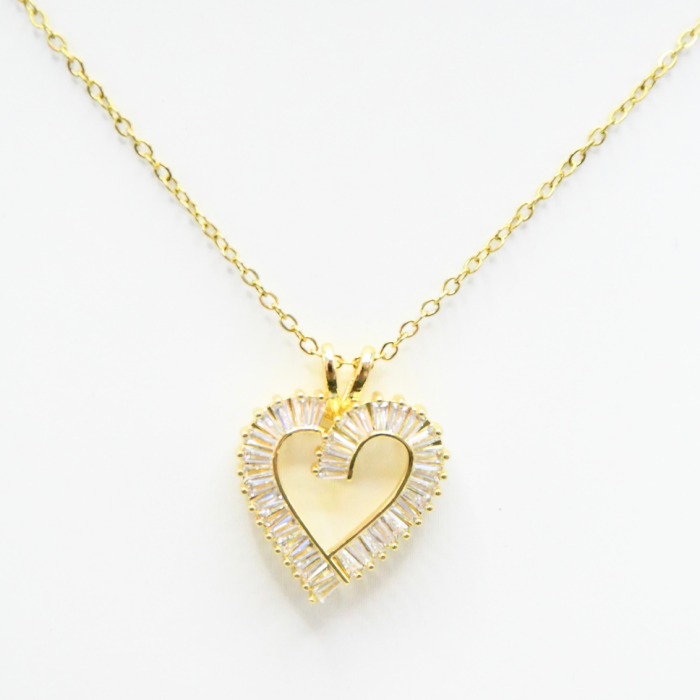 Collier cœur doré en acier inoxydable – Mitsury