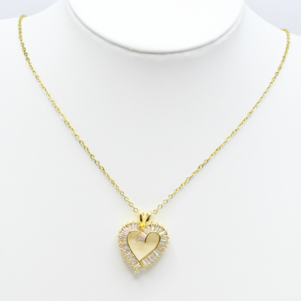 Collier cœur doré en acier inoxydable – Mitsury