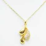 Collier goutte doré en acier inoxydable porté – Mitsury