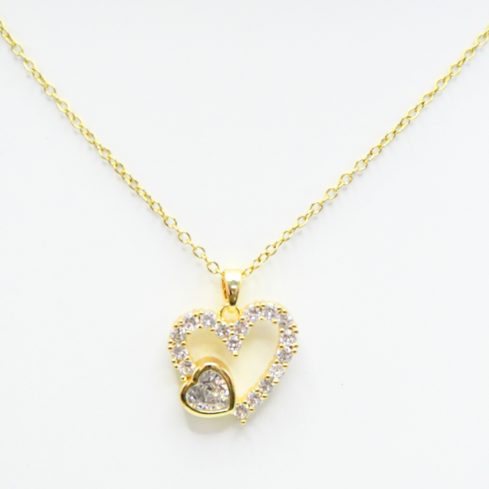 Collier cœur doré en acier inoxydable Elyara – Mitsury