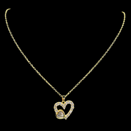 Collier cœur doré en acier inoxydable Elyara – Mitsury