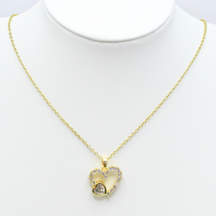 Collier cœur doré en acier inoxydable Elyara – Mitsury