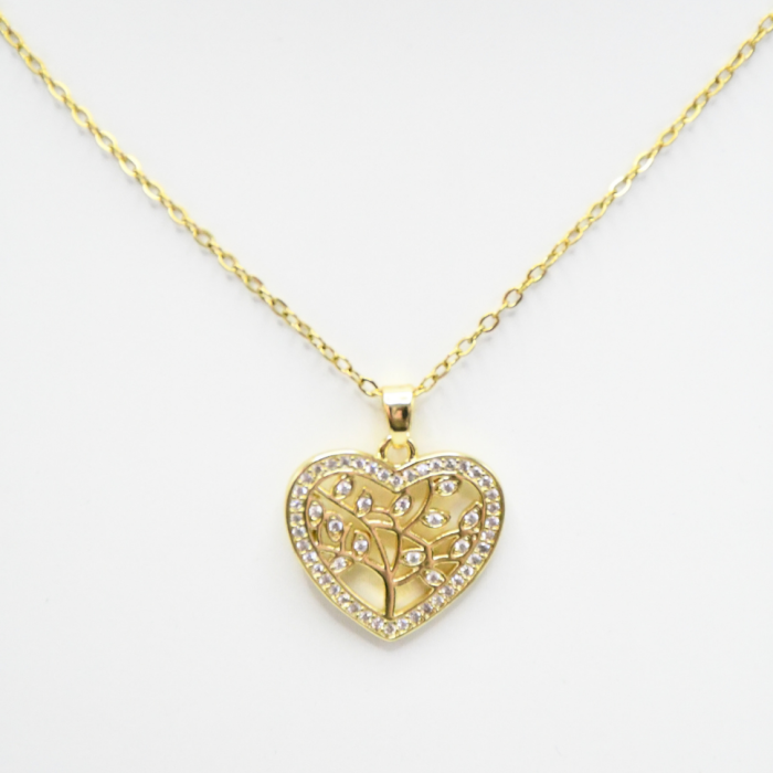 Collier cœur doré en acier inoxydable Thalya – Mitsury