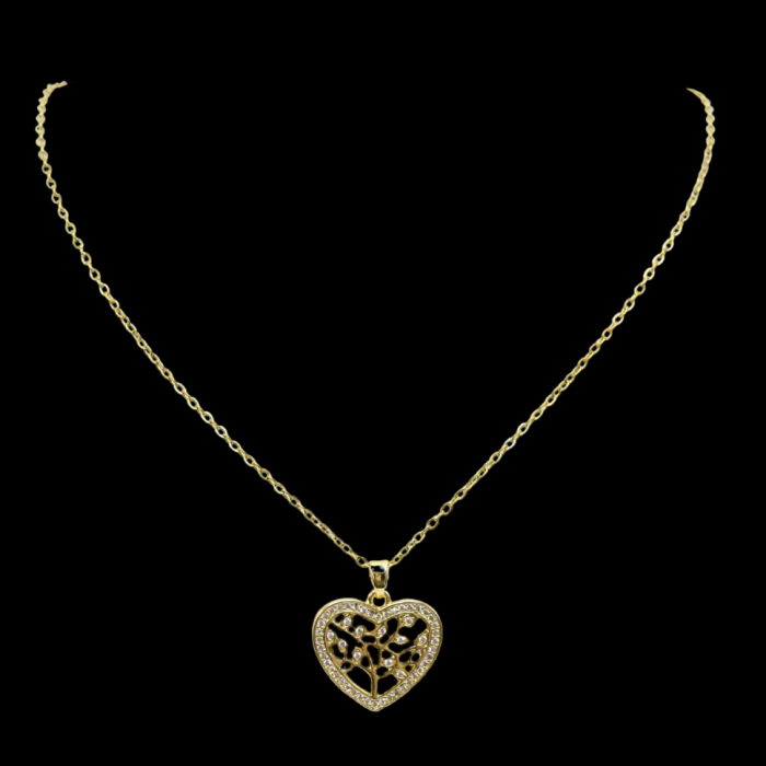 Collier cœur doré en acier inoxydable Thalya – Mitsury