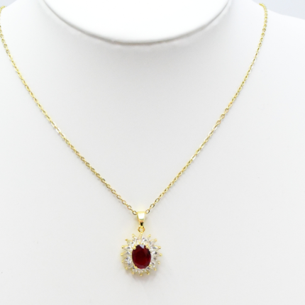 Collier rouge doré en acier inoxydable Venylis – Mitsury