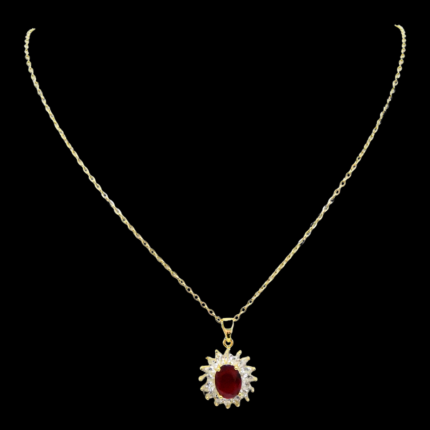 Collier rouge doré en acier inoxydable Venylis – Mitsury