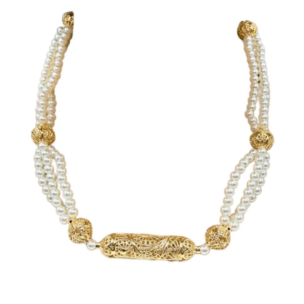 collier perlé doré mariage Mitsury collier perlé doré mariage Mitsury