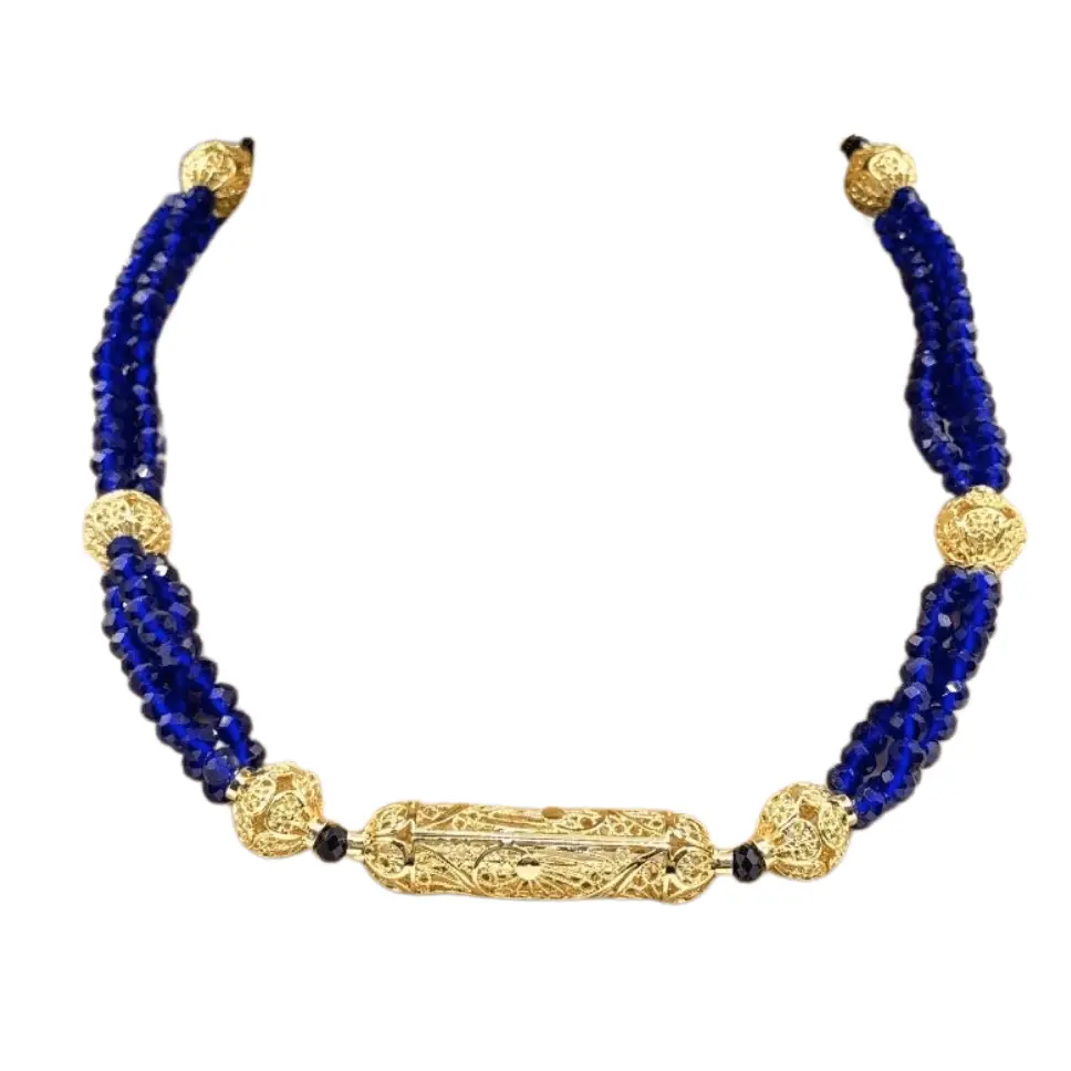Collier bleu doré Naydira Mitsury Collier bleu doré Naydira Mitsury