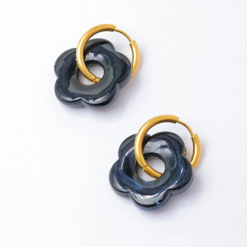 boucles d’oreilles dorées indigo Névýra Mitsury boucles d’oreilles dorées indigo Névýra Mitsury